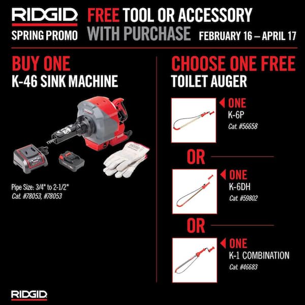 K-6P Hybrid Toilet Snake Auger, Cable Extends to 6 ft. with Integrated Bulb Head (Manual or Cordless Drill Operated)