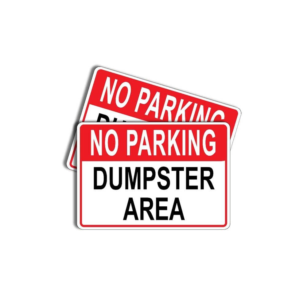 Dumpster Area With ''P'' No Parking Symbol 8"x12" aluminum Sign 