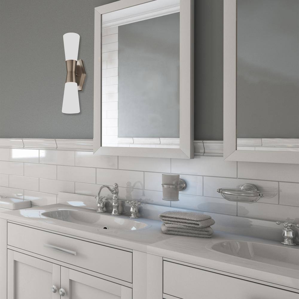 Locke Brushed Nickel LED Outdoor Wall Light