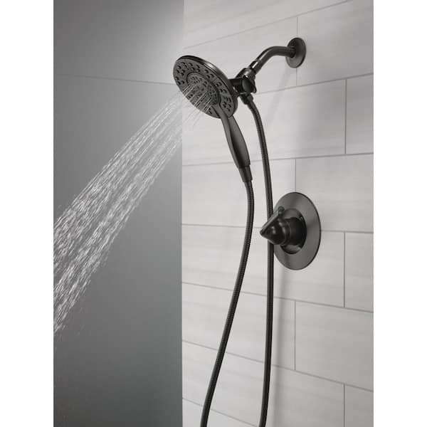Delta Arvo Matte Black Shower Trim Kit - Single Handle With In2ition 2-in-1 Shower Head & Valve