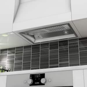 28 in. 700 CFM Ducted Range Hood Insert with Remote Blower in Stainless Steel