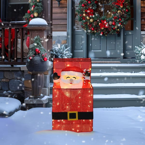 VEIKOUS 27 in. 3D Animated Santa Claus in Gift Box Outdoor