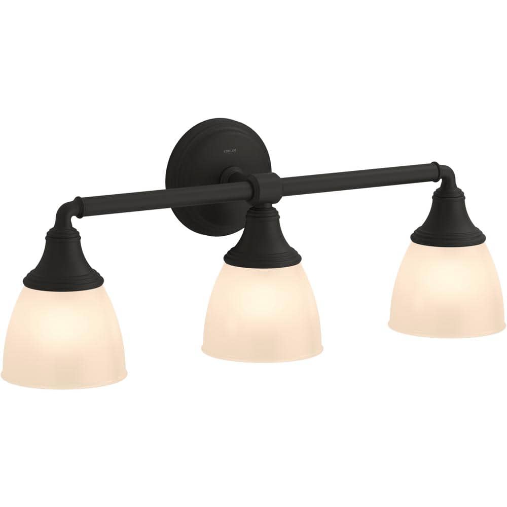 Devonshire 3 Light Matte Black Indoor Bathroom Vanity Light Fixture, Position Facing Up or Down, UL Listed price history on PriceWatchPro