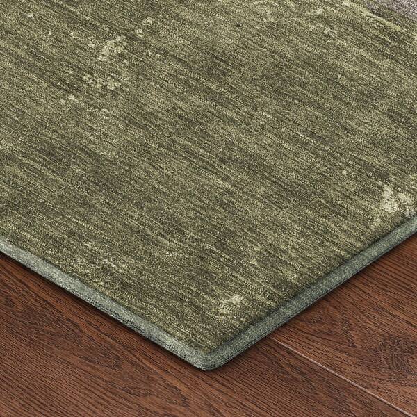 Mayfield Premium Machine Washable Abstract AMF2511 Olive 10 ft. x 14 ft. Area Rug