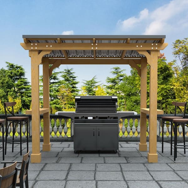 VEIKOUS 8 ft. x 5 ft. Wooden Grill Gazebos