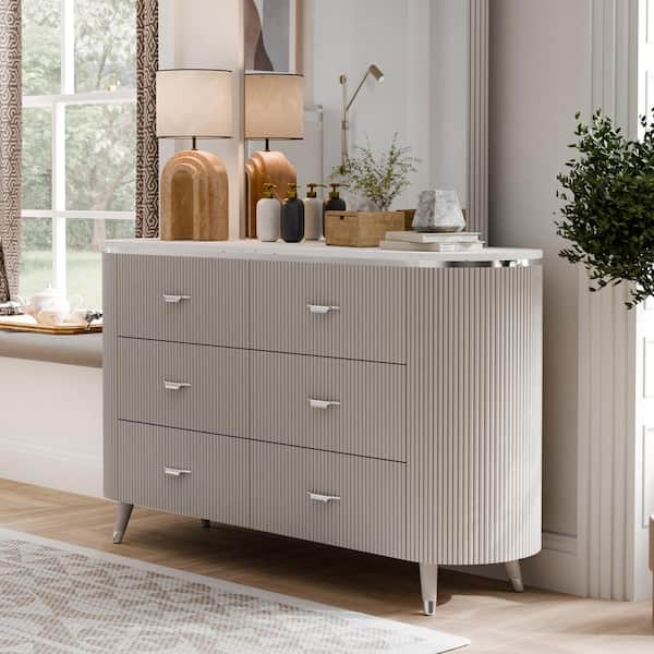 Quill Light Gray 6-Drawer 62.5 in. Dresser