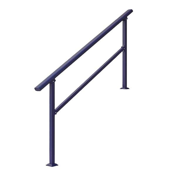 4.4 ft. Metal Handrails for Outdoor Steps, 1-Step to 4-Step Stair Handrail and Indoor Stair Railing Kit