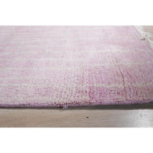 Pink 9 ft. x 12 ft. Hand-Knotted Wool Modern Moroccan Rug Area Rug