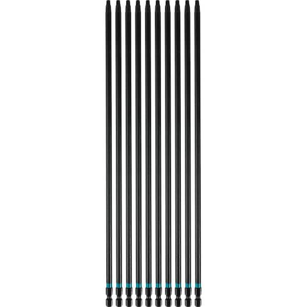 Makita ImpactX #3 Square Recess 12 in. Modified S2 Steel Power Bit (10-Pack)