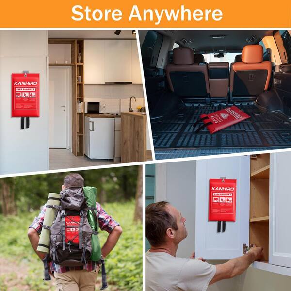 Emergency Fire Blanket For Home And Kitchen-Orange-A 2 Pack - View #4