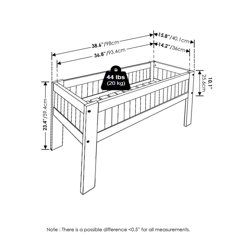 Natural Wood Outdoor Raised Garden Bed Planter Box with Legs