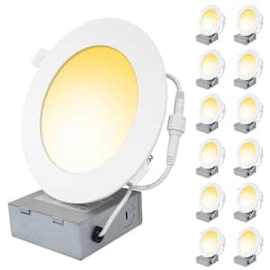 6 in. White Flush Round Wet Rated LED Integrated Recessed Lighting Kit (12-Pack)