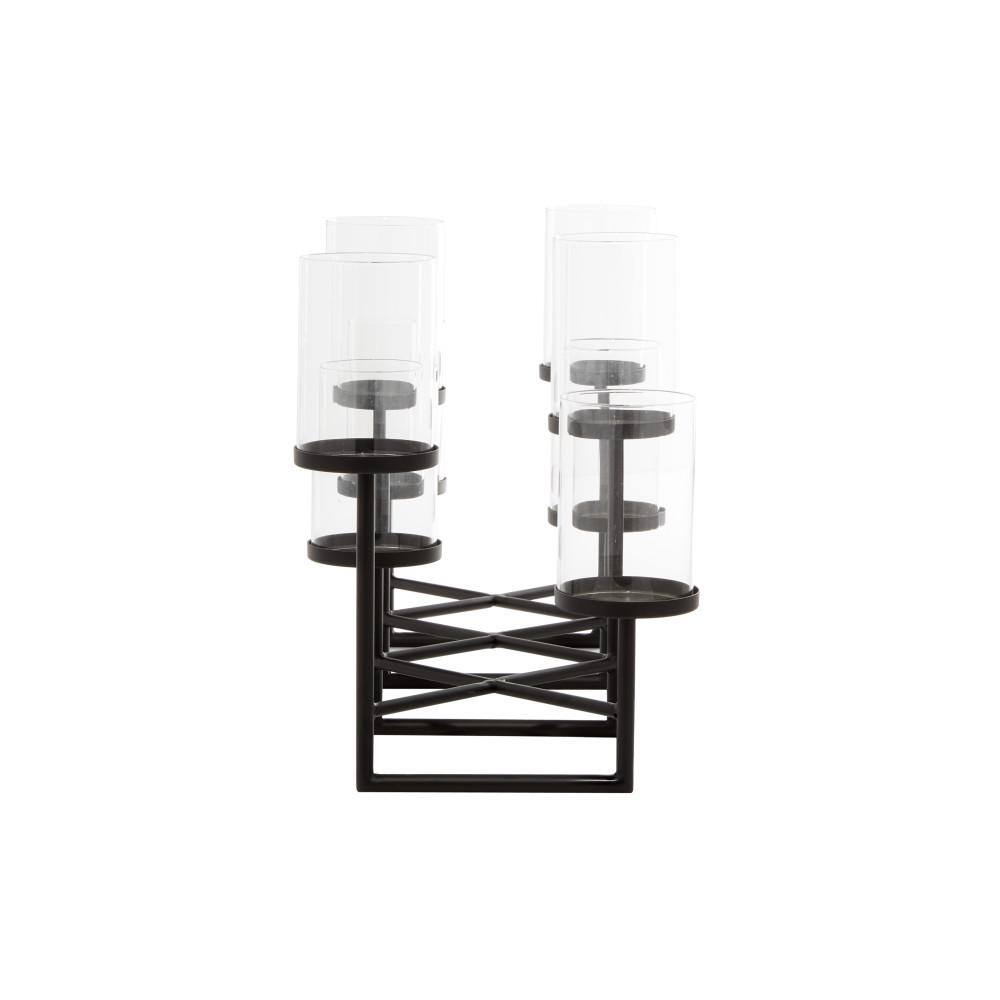 Black Metal 8-Holder Modern Candelabra