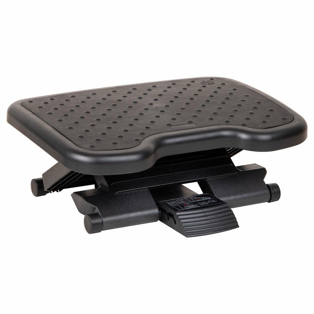 Mind Reader Black Adjustable Foot Rest with Elastomer Pad for Comfort ...