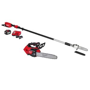 M18 FUEL 10 in. 18V Brushless Cordless Telescoping Pole Saw Kit w/14 in. Top Handle Chainsaw, 12.0 Ah Battery, Charger