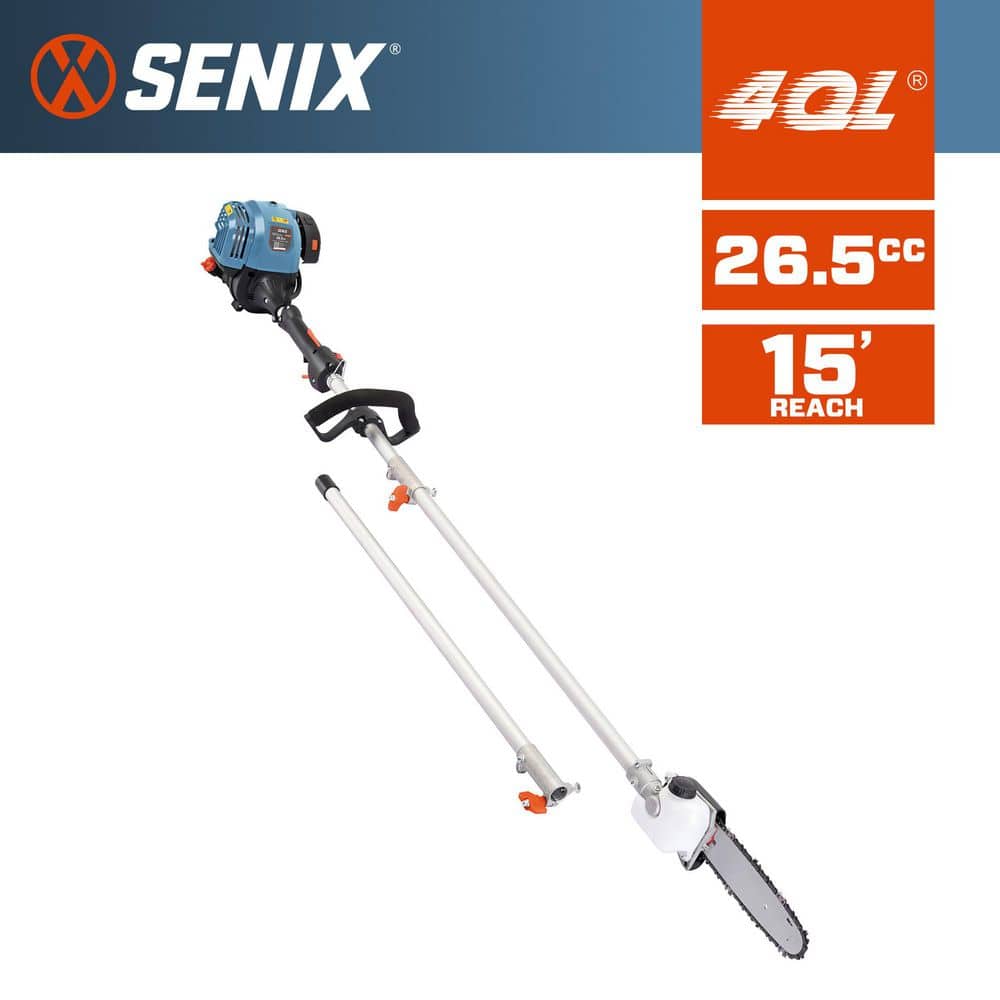 Senix 26.5 cc Gas 4 Cycle Attachment Capable Pole Saw with a Reach