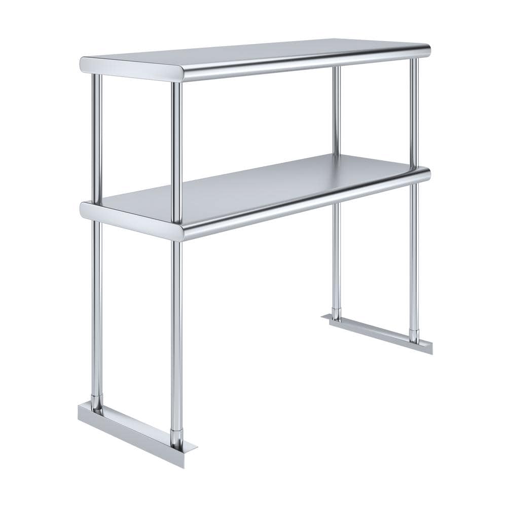 AMGOOD 14 in. x 36 in. Stainless Steel Double Over Shelf for