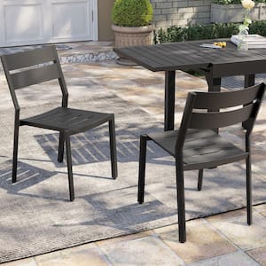 Outdoor Gray Stackable Aluminum Dining Chairs