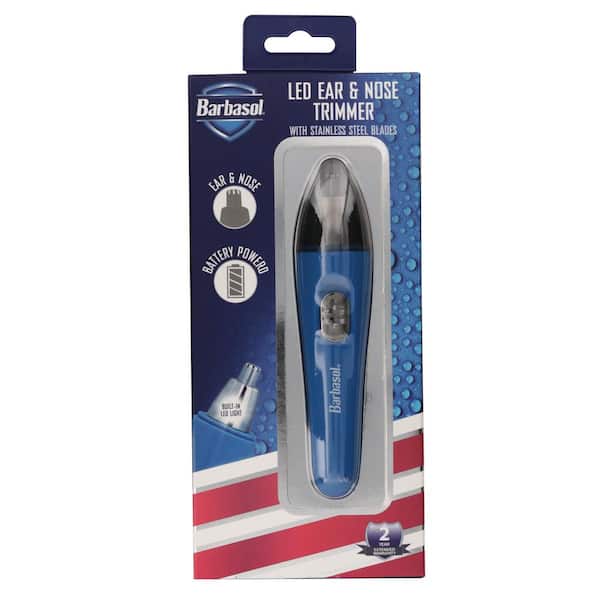 Barbasol LED Light Ear and Nose Trimmer, Illuminates Difficult Spaces for Better Hair Removal, Rustproof Stainless Steel