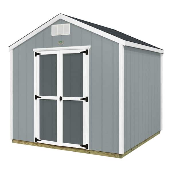 Backyard Discovery 8 ft. x 8 ft.  Prefab Wooden Storage Shed with Floor Decking, Shingles and All Hardware Included