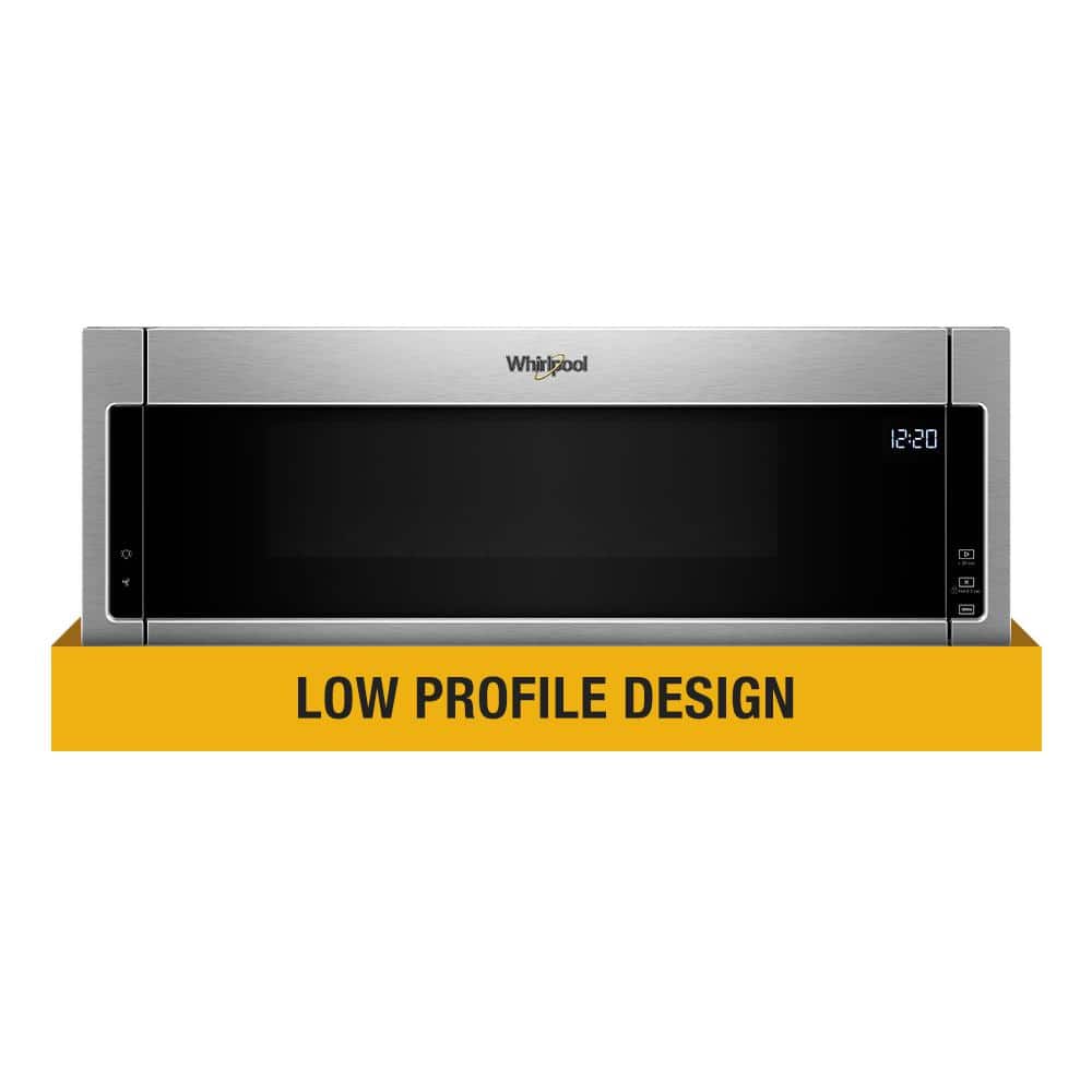 Whirlpool 1.1 cu. ft. Over the Range Low Profile Microwave Hood Combination in Stainless Steel, Silver