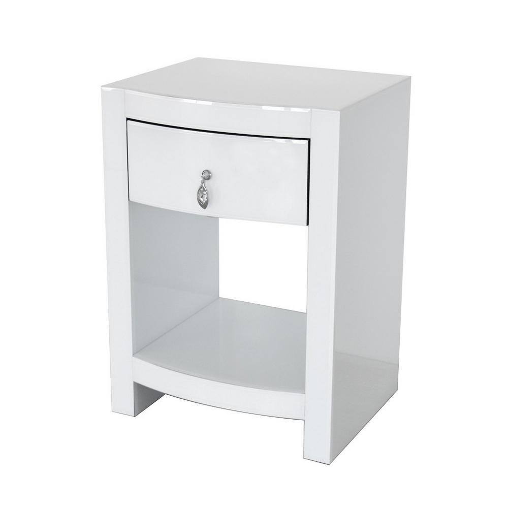 Benjara 18 In White 1 Drawer Chest Of Drawers Bm229422 The Home Depot