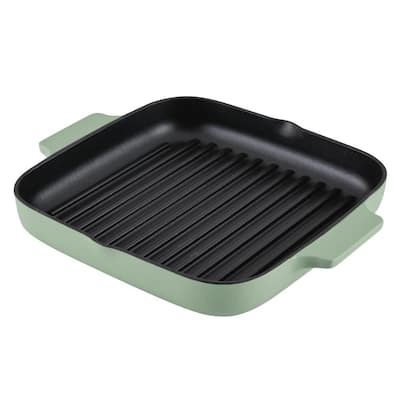 Oster Castaway 10 in. Square Cast Iron Grill Pan with Pouring Spouts  985116951M - The Home Depot