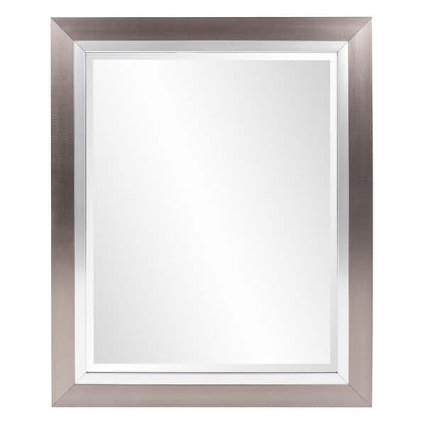 Marley Forrest Medium Rectangle Silver Beveled Glass Contemporary Mirror (28 in. H x 34 in. W)