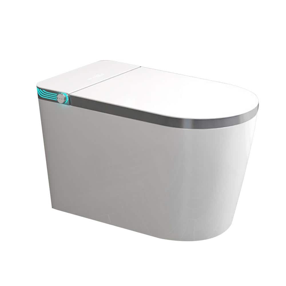 Luxury Smart One-Piece 1.0 GPF Single Flush Elongated Toilet in White with 