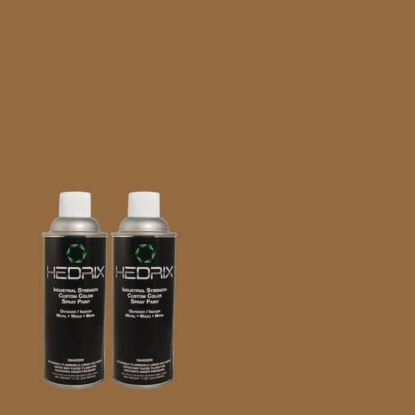 Hedrix 11 oz. Match of MQ2-10 Burnt Caramel Semi-Gloss Custom Spray Paint (2-Pack)
