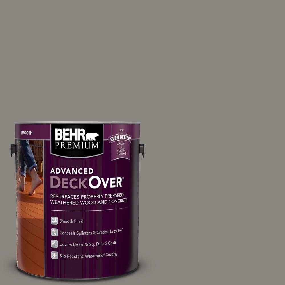 BEHR Premium Advanced DeckOver 1 gal. #SC-137 Drift Gray Smooth Solid Color  Exterior Wood and Concrete Coating 500001 - The Home Depot