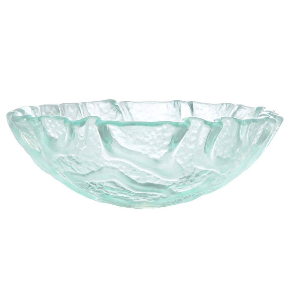 Clear Wavy Textured Glass Above-Counter Vessel Sink