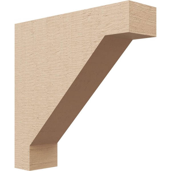 Ekena Millwork 3 in. x 12 in. x 12 in. Series 1 Thin Burlington Rough Cedar Woodgrain Timberthane Polyurethane Corbel, Primed Tan