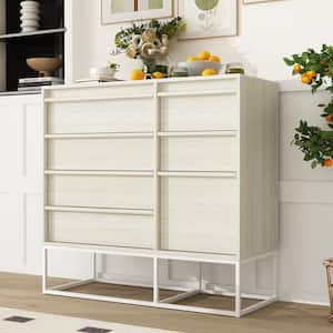 Beige 7- Drawers 39.3 in. Width Dresser, Chest of Drawers Large Storgage without Mirror