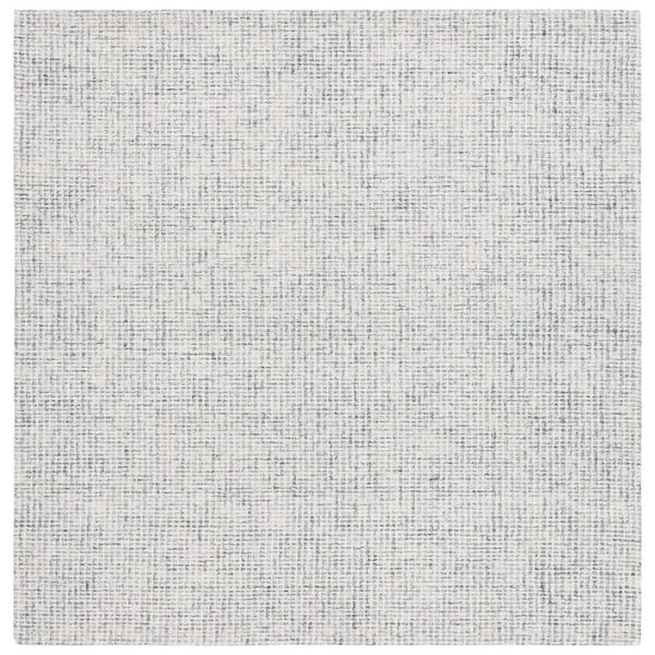 SAFAVIEH Martha Stewart Blue/Ivory 6 ft. x 6 ft. Solid Marled Square Area Rug