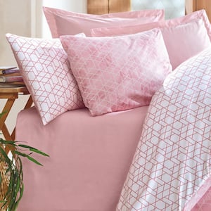 Peach Girl Duvet Cover Set : Pink, Full Size Duvet Cover, 1 Duvet Cover, 1 Fitted Sheet and 2 Pillowcases, Iron Safe