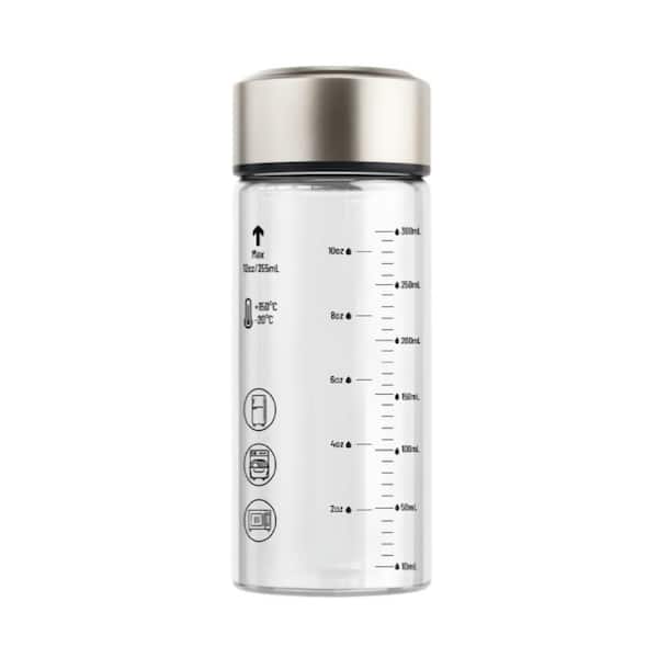 12 oz. Glass Insulated Juice Bottle with Stainless Steel Lids for Smoothie, Infused Water, Tea, and Protein (Pack of 4)