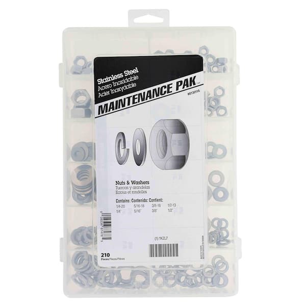 Hillman Stainless Steel Nut and Washer Assorted Kit (210-Piece)