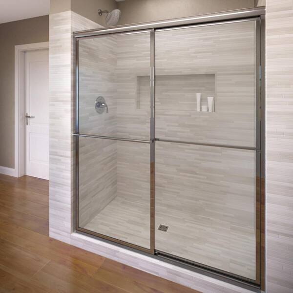 Basco Deluxe 46-1/4 in. x 68 in. Framed Sliding Shower Door in Chrome