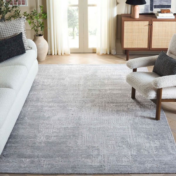 Mirage 6 ft. x 9 ft. Silver/Gray Distressed Abstract Area Rug