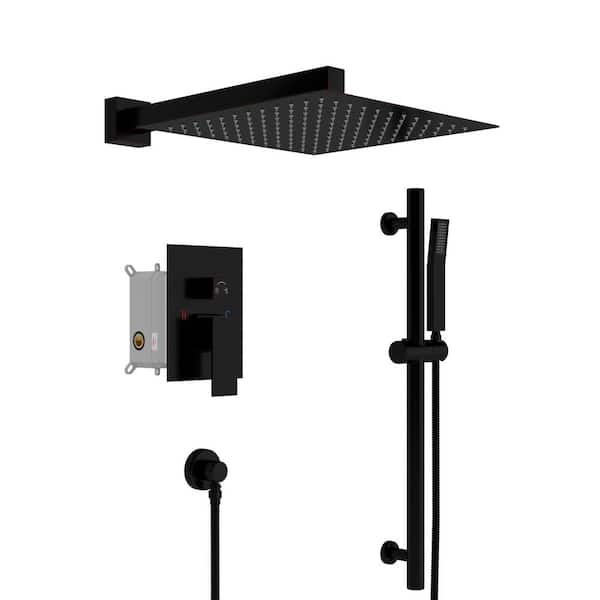 Miscool Ami Single Handle 2-Spray 10 in. Wall Mount Shower Faucet 1.8 GPM with Pressure Balance Valve in. Oil Rubber Bronze