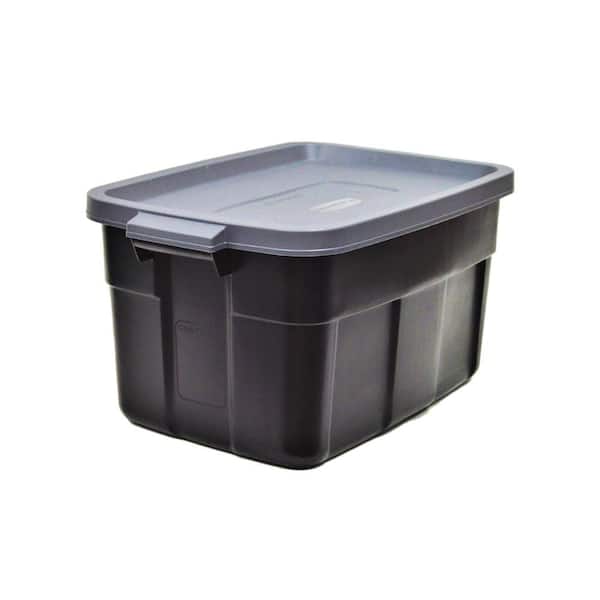 Rubbermaid 31-Gal. Storage Tote Container in Black/Cool Gray (3-Pack)  RMRT310013-3pack - The Home Depot