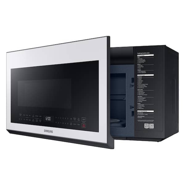 Samsung Bespoke 30 in. 1.9 cu. ft. Over-the-Range Smart Microwave with 10  Power Levels, 400 CFM & Sensor Cooking Controls - White Glass
