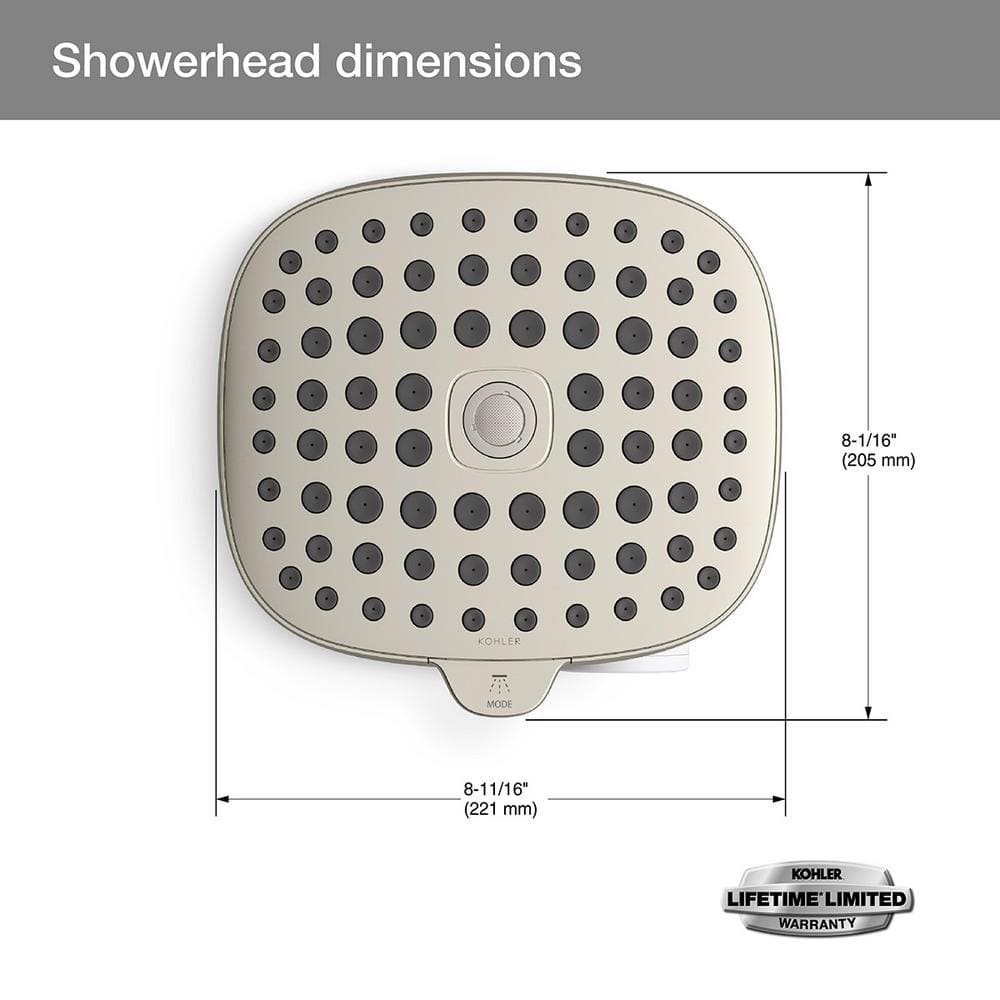 Brushed Nickel Multifunction Shower Head with Filter System