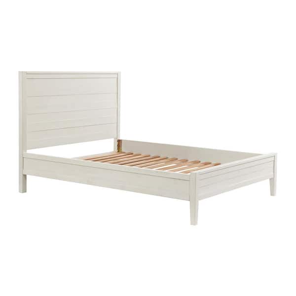 Alaterre Furniture Arden Panel Driftwood White Wood Frame Queen Platform Bed