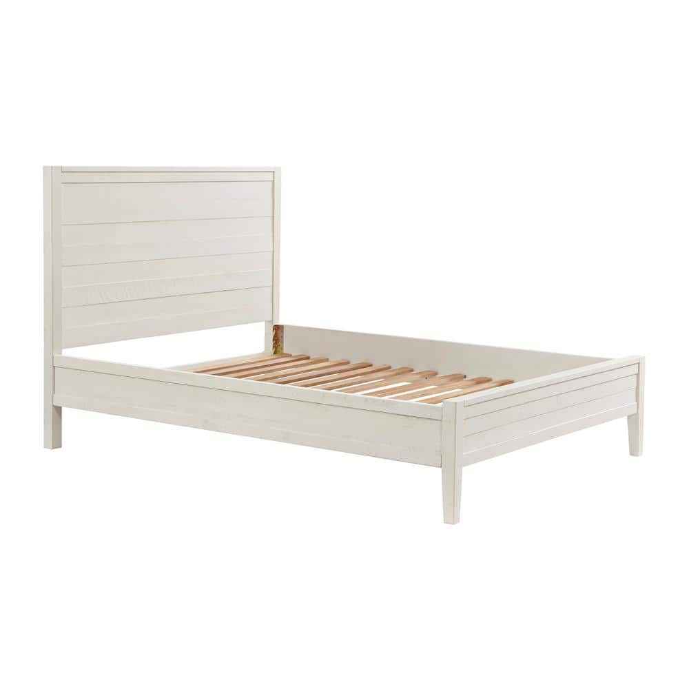 Arden Driftwood White Pine Queen Panel Bed with Slats