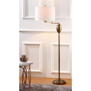 Antonia 60 in. Gold Floor Lamp with Off-White Shade