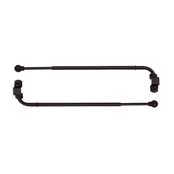 Versailles Home Fashions 14 in. - 24 in. Single Swing Arm Rod in Brown