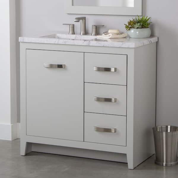 Home Decorators Collection Blakely 37 in. Single Sink Sterling Gray Bath Vanity with Lunar Cultured Marble Top (Assembled)