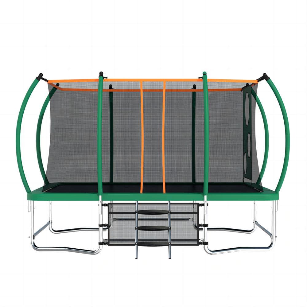 8 ft. x 14 ft. Outdoor Rectangular Tumbling Trampoline For Kids And Adults 